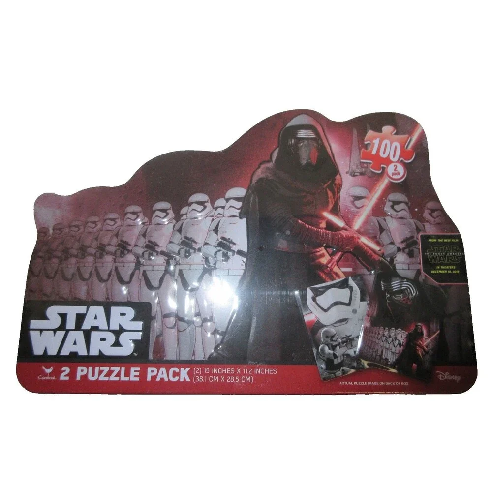 Star Wars The Force Awakens 100 Piece 2 Puzzle Pack Disney Cardinal Kylo Ren New